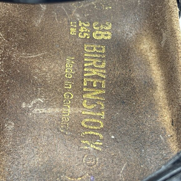 Birkenstock Yara Patent Leather Sandals Women’s Sz 38 US 7 Black Open Toe Shoes - Picture 10 of 12